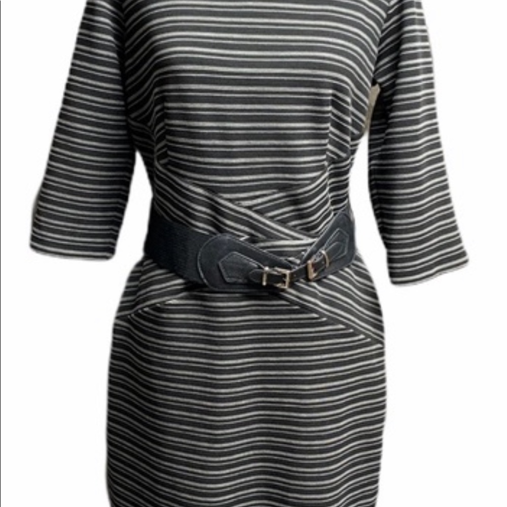 Alyx black and Grey grey striped bandage dress 16